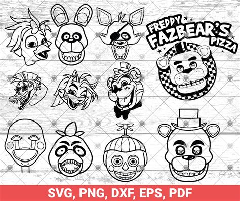 Fazbear's Pizza SVG, Fnaf Svg Bundle, Five Nights Freddy Faces Svg ...