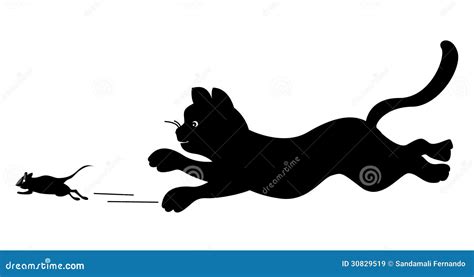 Cat Chasing A Mouse Royalty Free Stock Images - Image: 30829519