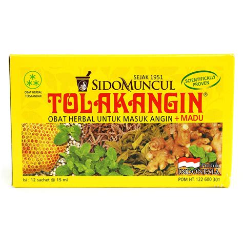 Sido Muncul Tolak Angin Herbal with Honey 12-ct, 180 Ml/ 6 fl oz (Pack ...