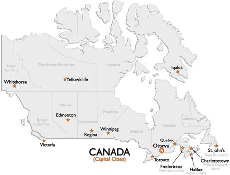 Canada Capital Cities Map -Worldatlas.com