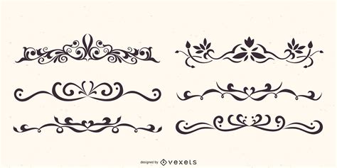 Floral Dividers Vector Set Vector Download