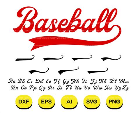 Baseball Font Svg Baseball Font TTF Anda Otf Text Tails Svg - Etsy Finland