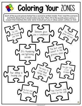 Free Zones of Regulation Worksheets for Emotional Regulation Activities