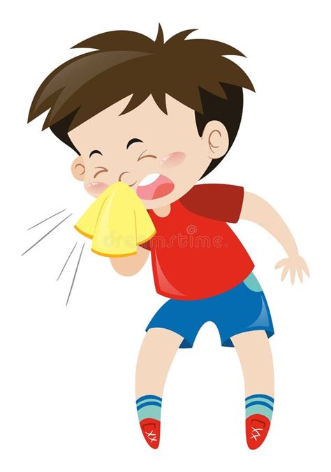 Sneezing stock vector. Illustration of young, small, person - 24445922