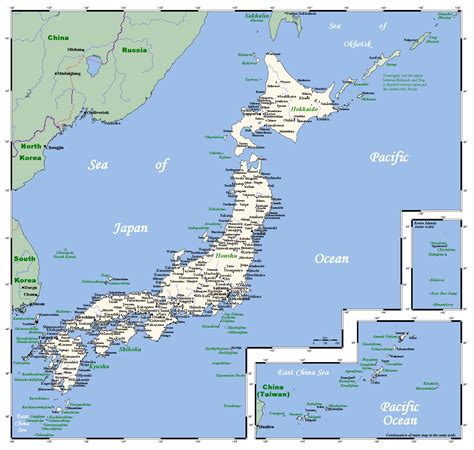 Detailed map of Japan with cities | Japan | Asia | Mapsland | Maps of ...