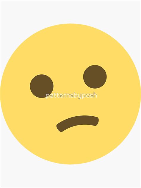 "Concerned Face Emoji" Sticker for Sale by patternsbyposh | Redbubble