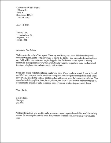 Free Printable Business Letter Template Form (GENERIC)