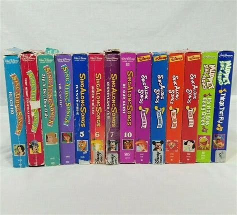 Disney Sing Along Songs VHS Large Lot of 14 Video Tapes Mickey Muppets ...