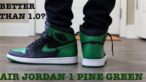 REVIEW AND ON FEET OF THE 2020 AIR JORDAN 1 "PINE GREEN 2.0" - YouTube