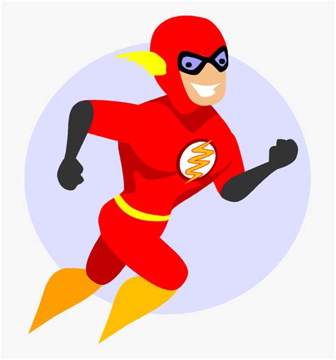 Free Flash Superhero Cartoon Character Vector Clip - Flash Superhero ...