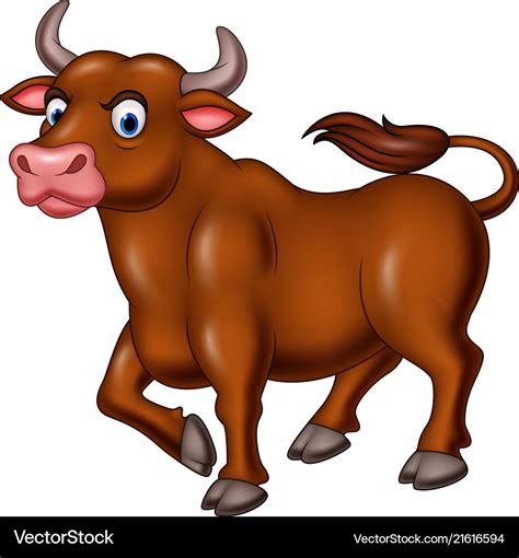 Cartoon angry bull isolated on white background Vector Image