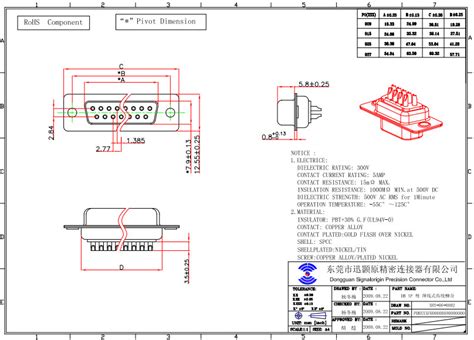 9 pin D-sub female connector solder cup type manufacturer