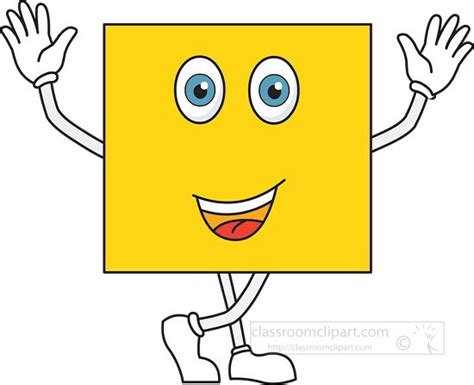 Mathematics Clipart-square shape cartoon character clipart