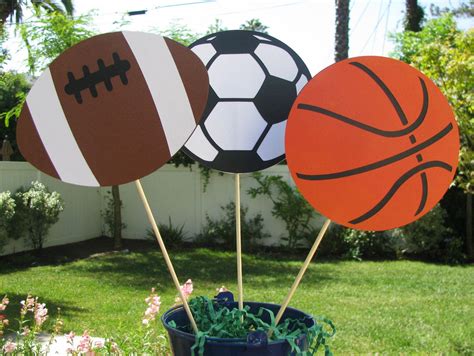 Sports Table Decorations - Set of 3. $9.00, via Etsy. | Sports ...