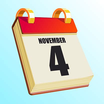 November 4 Stock Illustration - Download Image Now - Business, Calendar ...