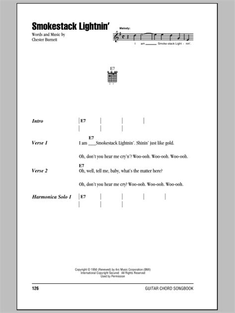 Smokestack Lightning by Howlin' Wolf - Guitar Chords/Lyrics - Guitar ...