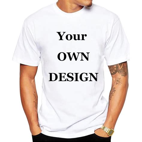 Your OWN Design Brand Logo/Picture White Custom t shirt Plus Size T ...