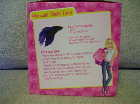 BRAND NEW BARBIE MERMAID BETTA FISH TANK W DECORATIVE LID/BACKGROUND ...