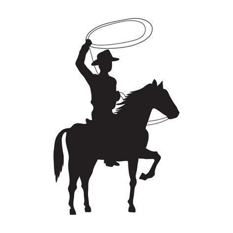 cowboy and horse silhouette 11263896 Vector Art at Vecteezy