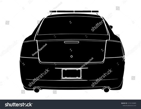 Silhouette Police Car Vector Stock Vector (Royalty Free) 1210135885 ...