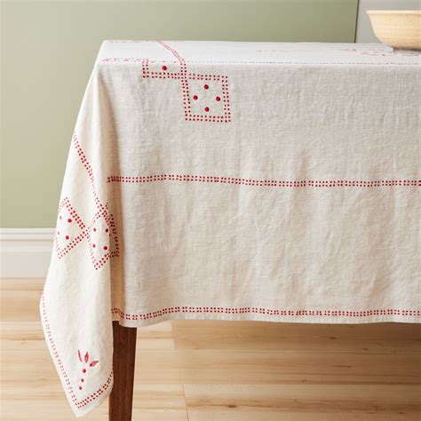 Modern Farmhouse Embroidered Linen Tablecloth | Food52 on Food52