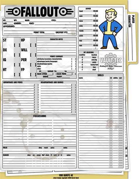 GURPS Fallout Sheet by Tensen01 on DeviantArt