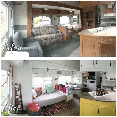 Before and After Fifth Wheel Renovation – 188sqft | Rv interior remodel ...