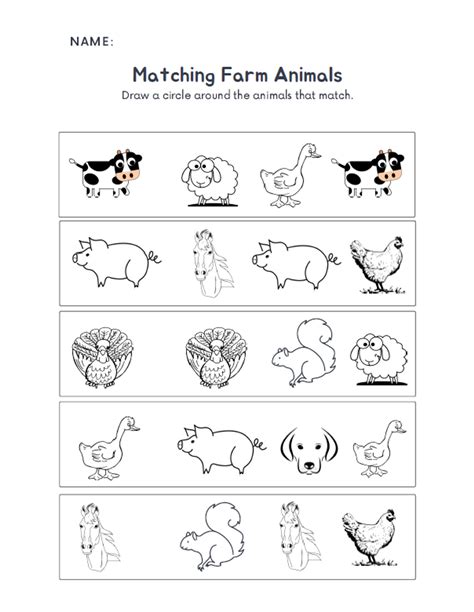 Farm Animals Worksheets - Etsy