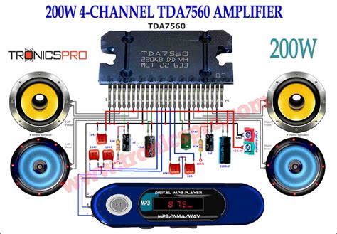 200W Power Amplifier Circuit Diagram STK4050 - TRONICSpro