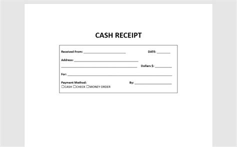 Cash Receipt Template, Receipt, Receipt Template, Word Template, Simple ...