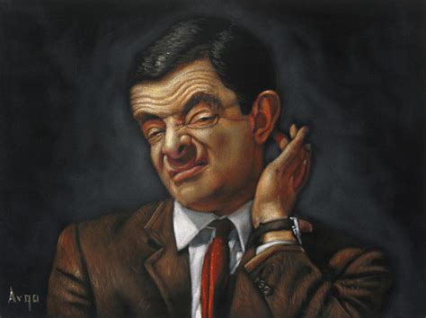 Mr. Bean, Rowan Atkinson Portrait Painting by Argo - Fine Art America