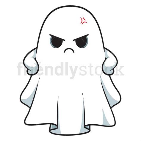 Angry Sheet Ghost Cartoon Clipart Vector - FriendlyStock