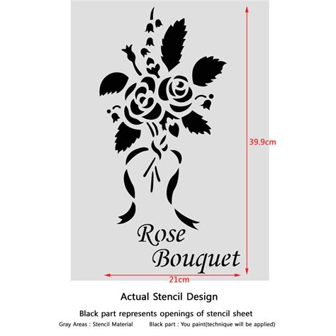 Bouquet of roses Stencils for Wall Painting art DIY decor | Etsy