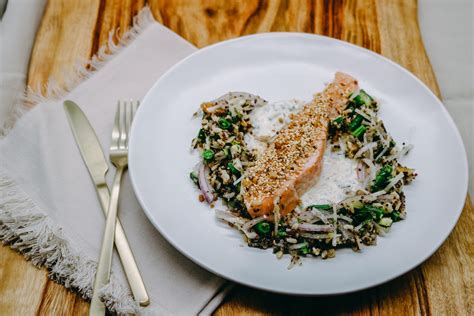 Confit Salmon With Ancient Grain Salad - Thymely Food Co.