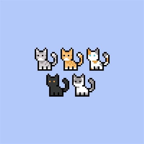 Pixel Art Cute Cat (16x16pix) | Pixel art characters, Pixel art ...