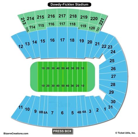 Dowdy-ficklen Stadium Seating Chart With Rows - Stadium Seating Chart