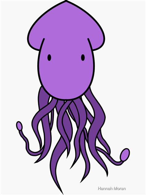 "Purple Squid Sticker" Sticker for Sale by hannahmoran | Redbubble