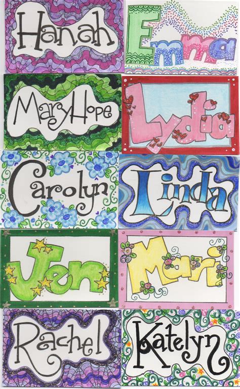 Name tags I drew for kids I work with. 3 | Name art projects, Name ...