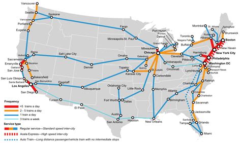 Amtrak Frequency Map [1005×598] : r/MapPorn