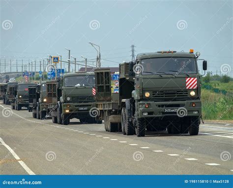 Convoy of Military Trucks on the Highway Editorial Image - Image of ...