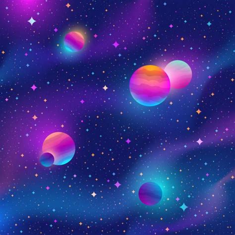 Space background with colorful stars and planets . Vector... | Space ...