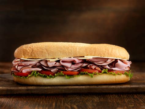 Foot Long Ham And Swiss Cheese Sub Stock Photo - Download Image Now ...