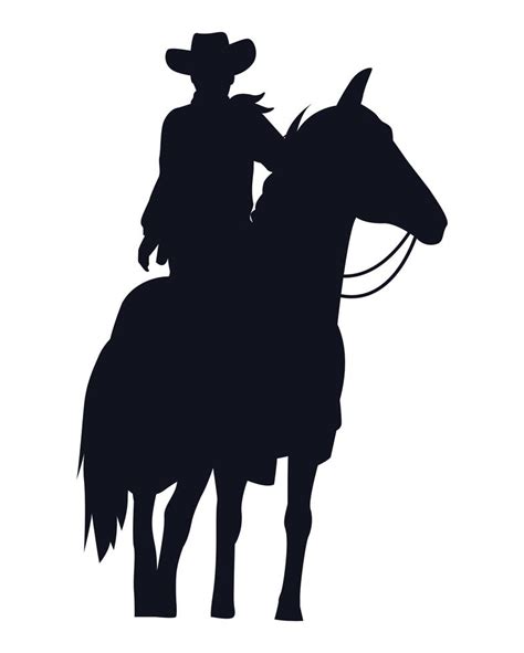 cowboy figure silhouette in horse 2528059 Vector Art at Vecteezy