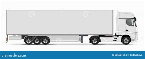 Vector Realistic Isolated White Truck Side View Stock Vector ...