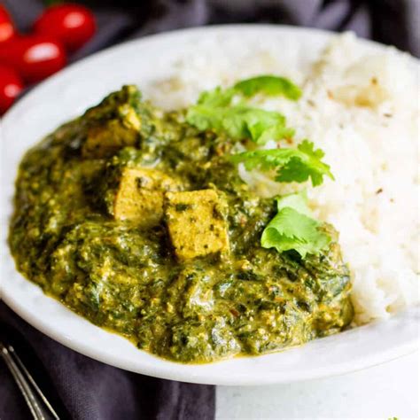 Vegan Saag Paneer - Indian Spiced Creamy Spinach - Very Veganish