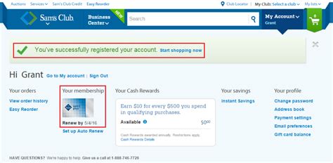 Sams Club Online Account | Travel with Grant