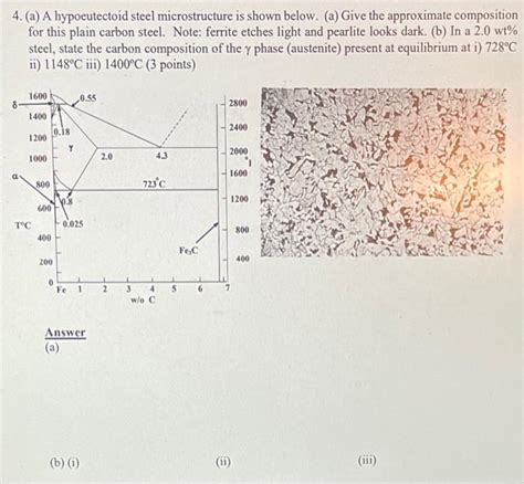 Solved 4. (a) A hypoeutectoid steel microstructure is shown | Chegg.com