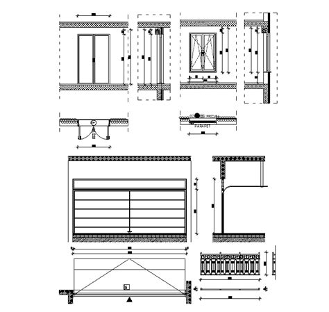 Door section details separated in this AutoCAD 2D DWG drawing file ...