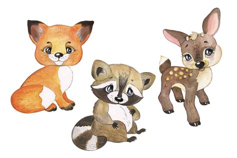 Woodland Animals Clipart. Forest Animal Clip art. Woodland Creatures ...