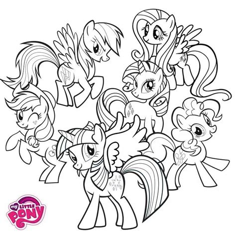 Mane Six... | My little pony coloring, Horse coloring pages, Cute ...